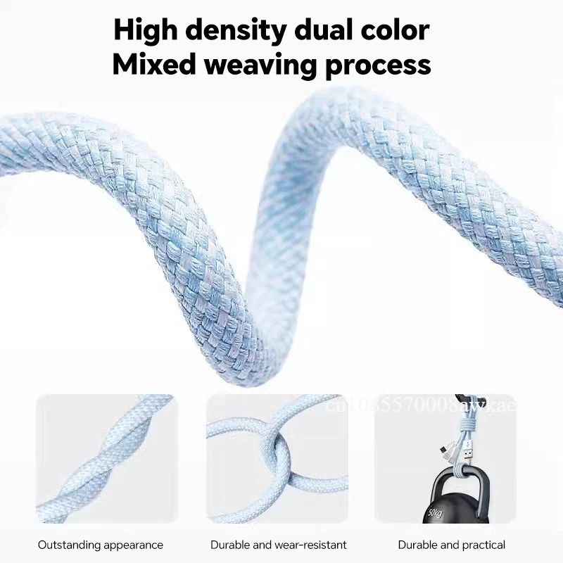 Versatile 3-in-1 Fast Charging Cable - 100W, USB-C, Micro USB, Lightning