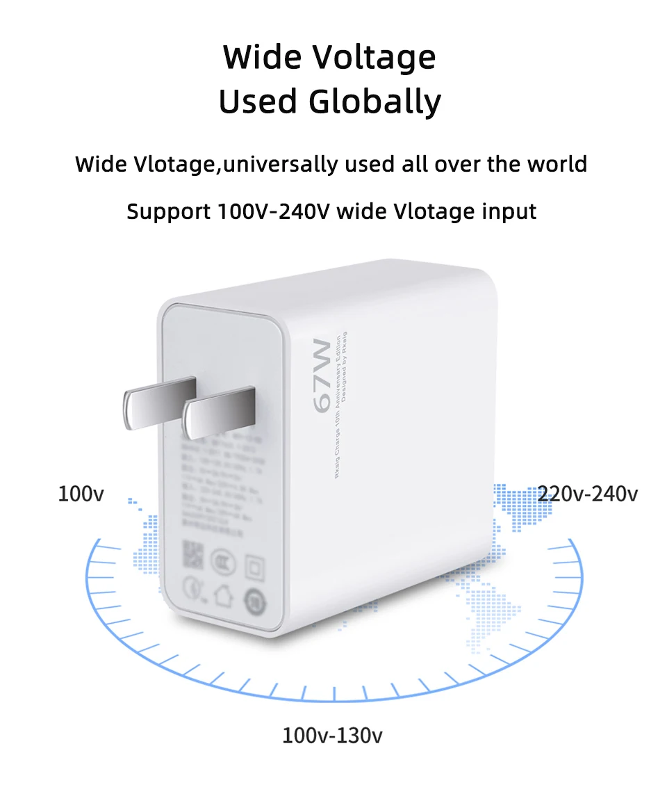 Original Xiaomi 67W 33W Turbo Charger Power Adapter EU US