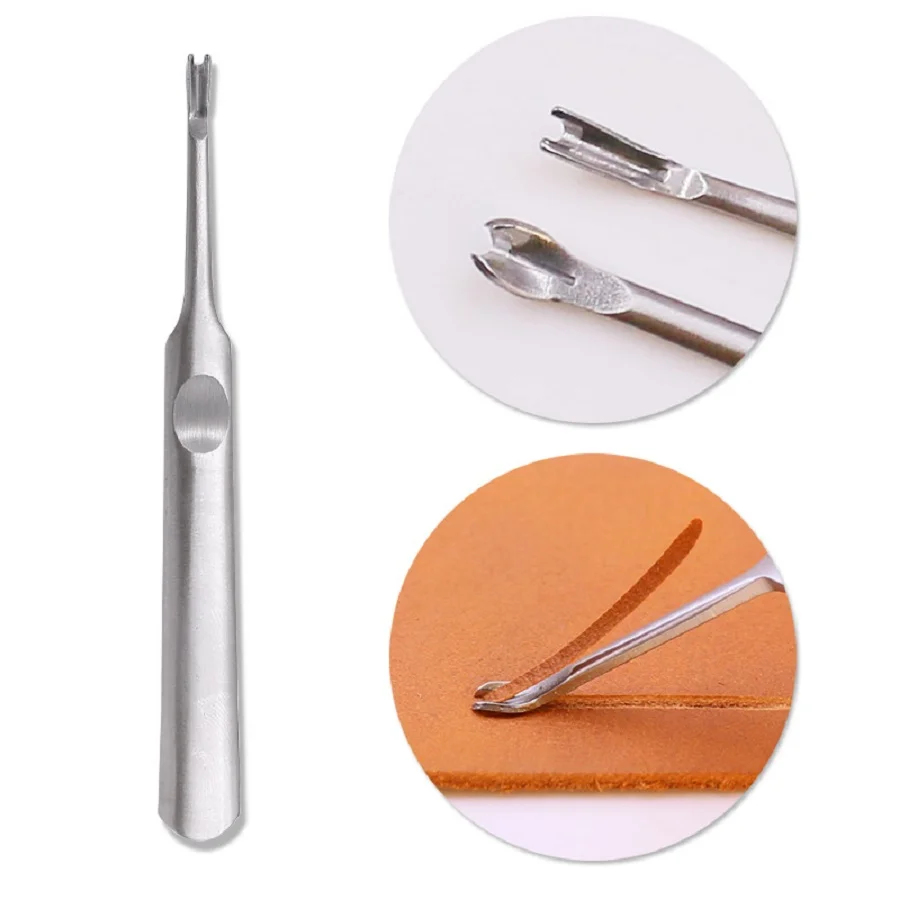 U Shape Trimmer Leather Art Trencher Edge Cutter Knife Thinning Silver Stainless Steel Non-slip Carving Leather Tools leather tool cutting knife carving tool leather cutting tools