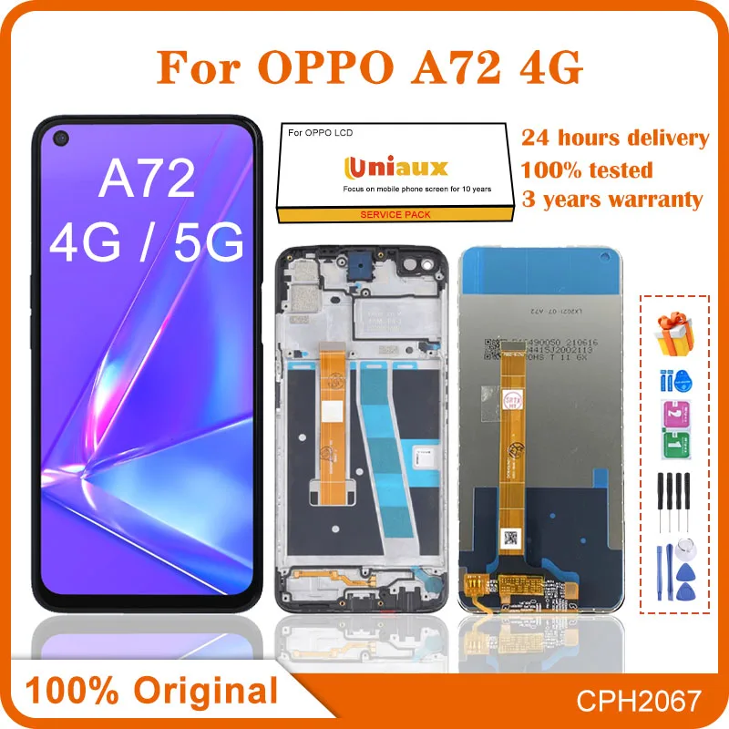 Bloc cran tactile LCD avec ch ssis 6 5 pouces pour Oppo A72 2020 4G bloc-cran-tactile-lcd-avec-ch-ssis-6-5-pouces-pour-oppo-a72-2020-4g