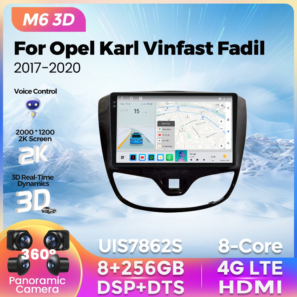 

Новинка 2023, автомагнитола M6 Plus 3D для Opel, Карл Vinfast, фадил 2017-2020, мультимедийный плеер с GPS-навигацией для Carplay, Android, авто, BT