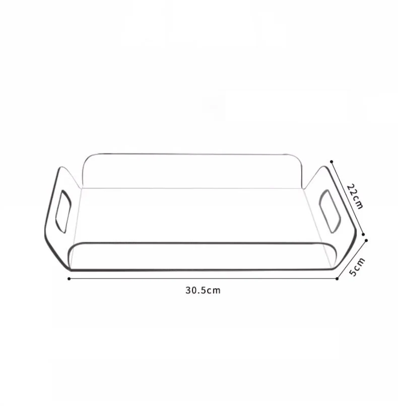 Acrylic Serving Tray with Handles for Cosmetics Perfume,Spill-Proof Organizer,Space-Saver,Food & Drink Server Home Storage Décor 2