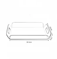 Acrylic Serving Tray with Handles for Cosmetics Perfume,Spill-Proof Organizer,Space-Saver,Food & Drink Server Home Storage Décor 2