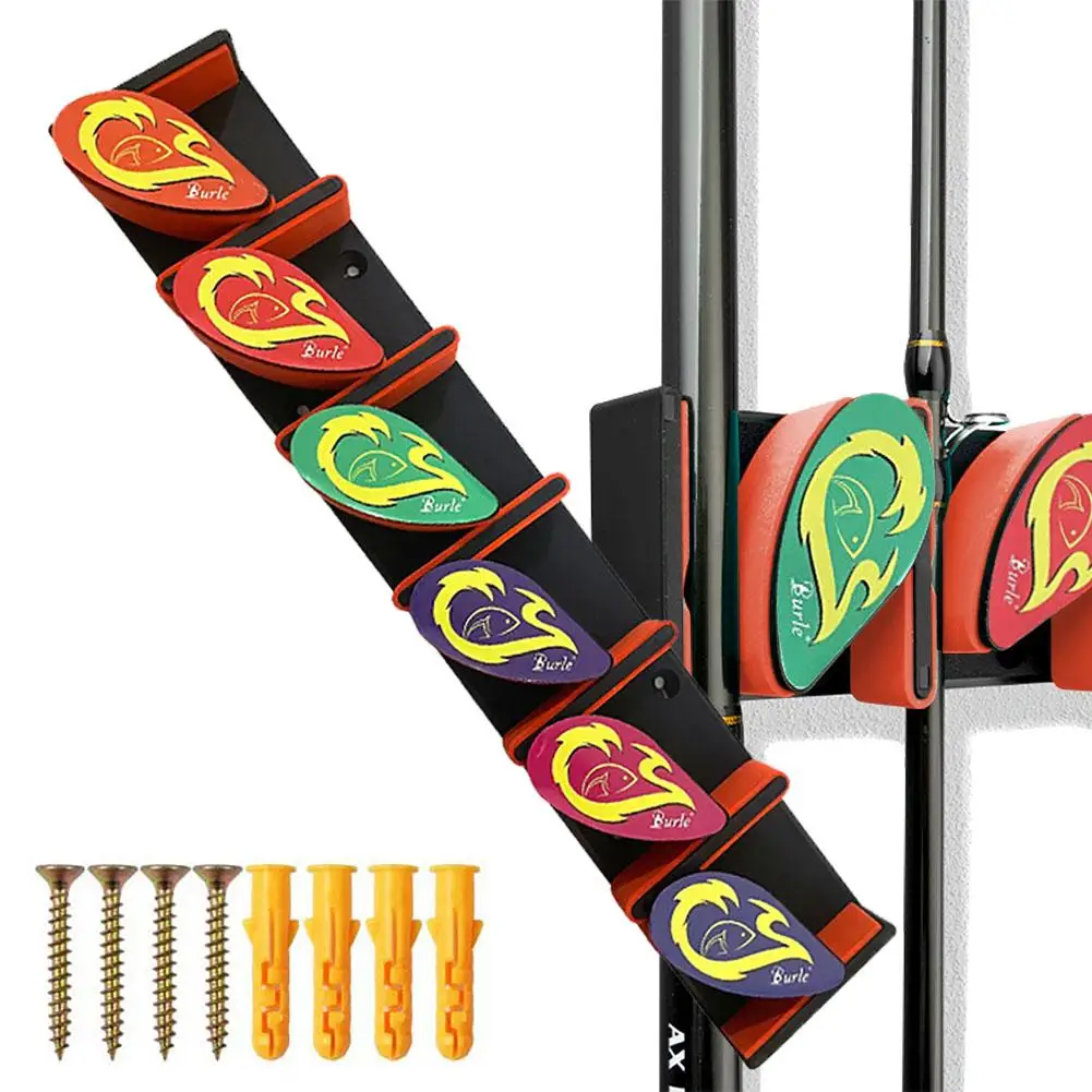Vertical Fishing Rod Holder Wall Mounted Fishing Lure Rod Display Rack Fits Fishing Pole Diameter 3-19mm