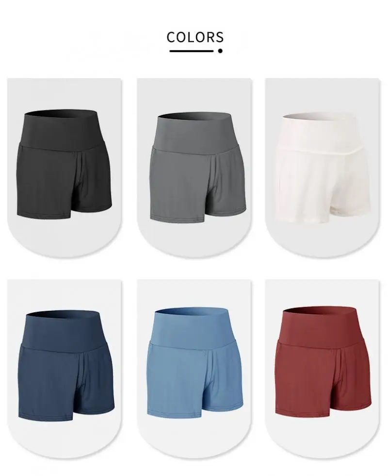 Women Sport Shorts Loose High Waist Sexy Fitness Running Dance Yoga Tennis Golf Fake Two-piece Anti- Embarrassment Shorts MM409