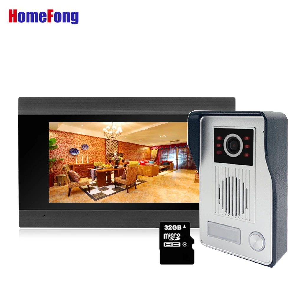 

Homefong Wide Angle 7 Inch Video Door Phone Intercom Entry System Door Access Control HD Record Unlock Talk Dual Way