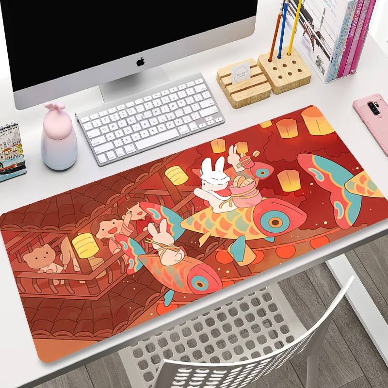 thumbnail image 1 of Alfombrilla de ratón Kawaii para Gamer, alfombrilla grande y bonita para teclado de verano, alfombra rosa con personalidad de Anime, alfombrilla de escritorio para ordenador portátil XL de goma, 1 of 5