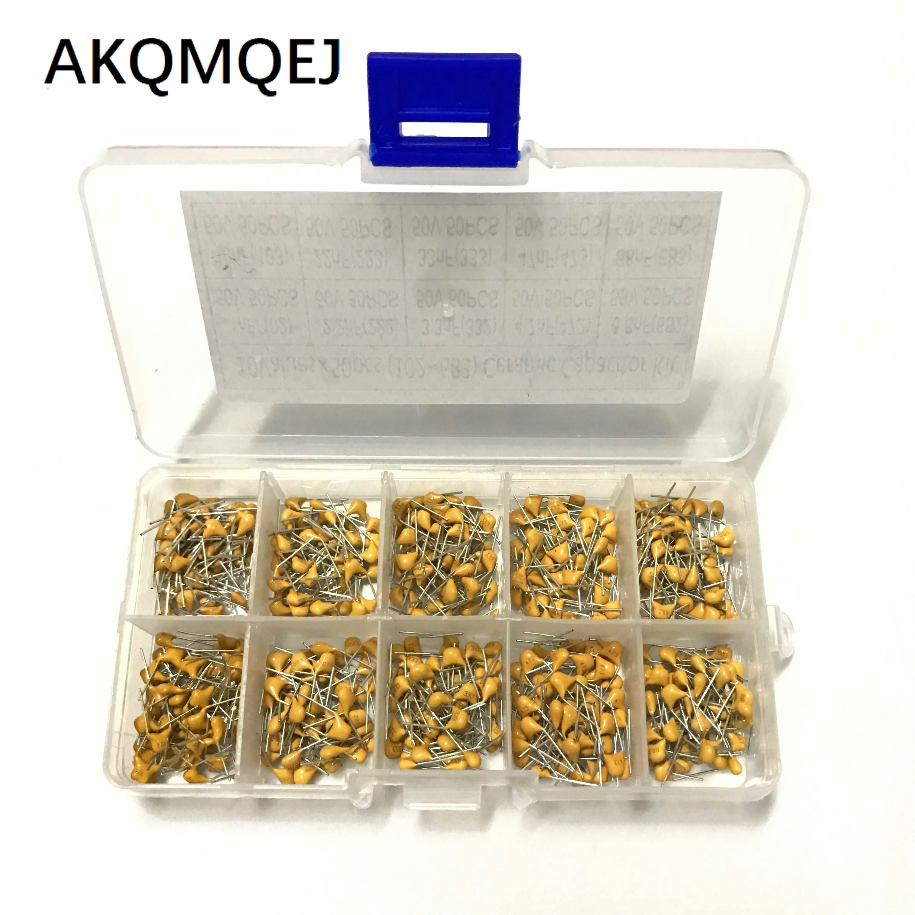 

500pcs/lot 10values*50pcs 0.1uf-10uf(104~106) 50v multilayer ceramic capacitors assorted kit assortment set with storage box 50