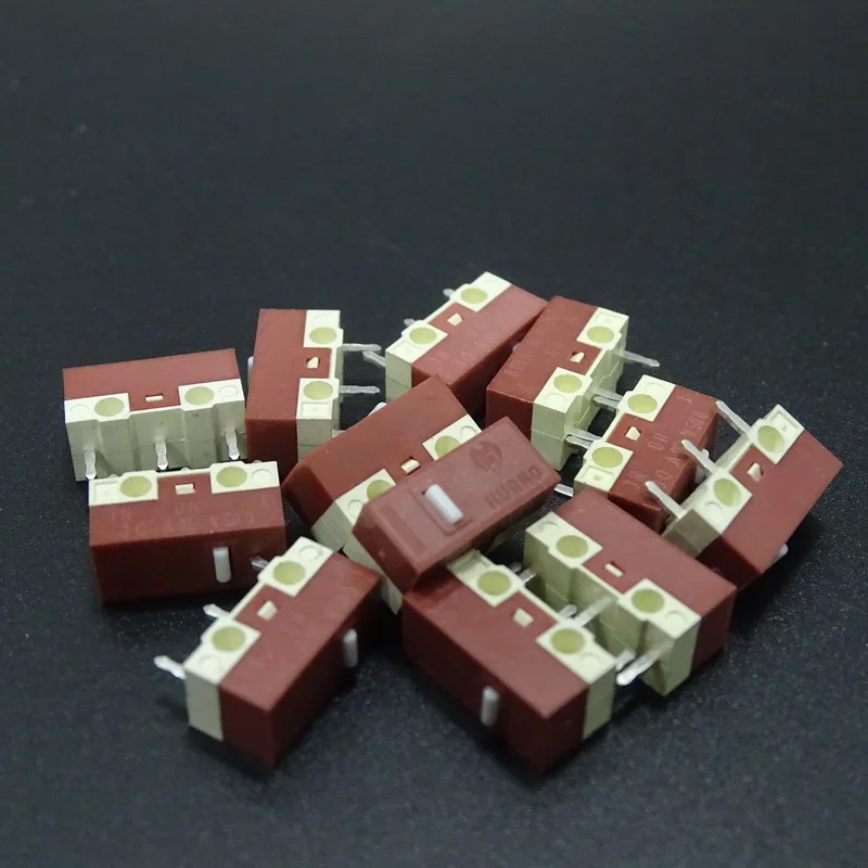 무료 배송 10PCS HUANO 음소거 마이크로 스위치 자동 버튼 수리 액세서리 3PIN 노란색 3천만/흰색 점 2천만 번