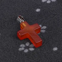 10PCS Natural Stone Red Agate Cross shaped Pendant Christian Jewelry Making DIY Necklace Earrings Accessories Gift 2