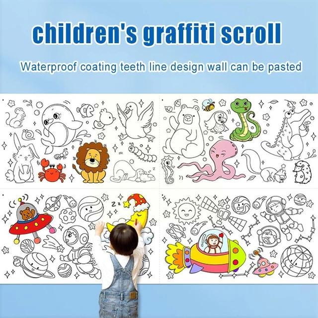  Children's Drawing Paper, Coloring Paper Roll for Kids,Drawing  Paper for Kids,Painting Drawing Paper Filling Paper for Kids (Dinosaur-2) :  Arts, Crafts & Sewing