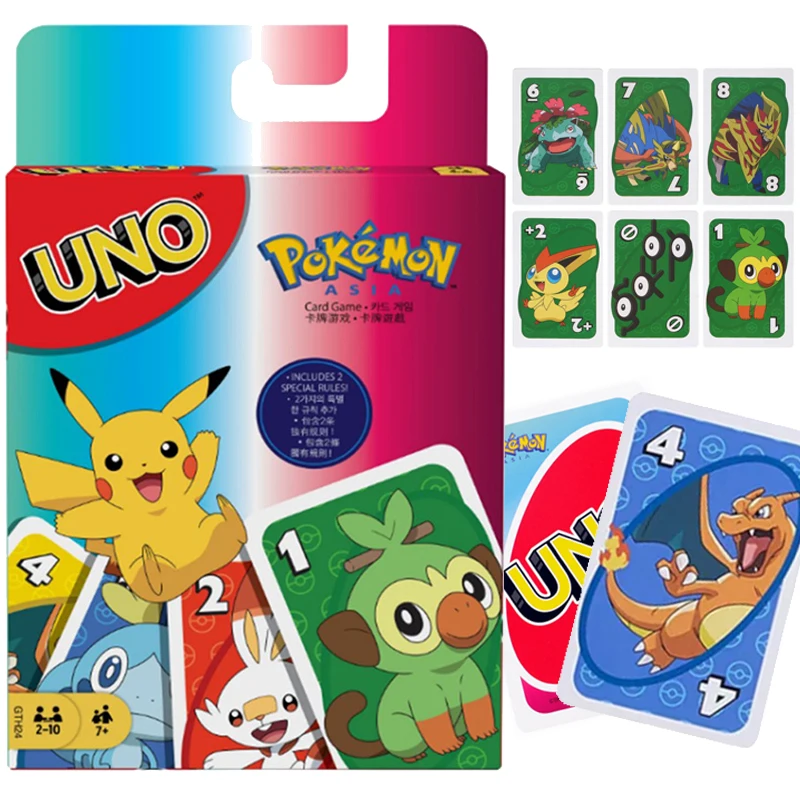 Настольные игры UNO Pokemon игральные карты 13 Пикачу аниме игра фигурки семья Смешные