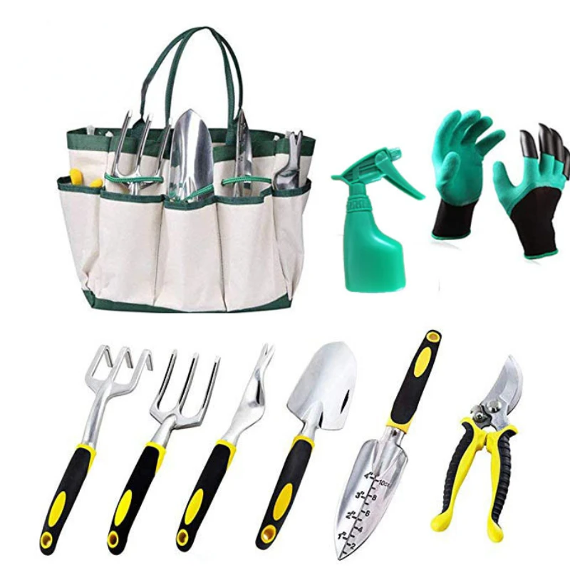 

9pcs/6pcss Garden Tool Set Garden Pruning Shears Scissors Kettle Gardening Flower Gloves Kit Stainless Steel