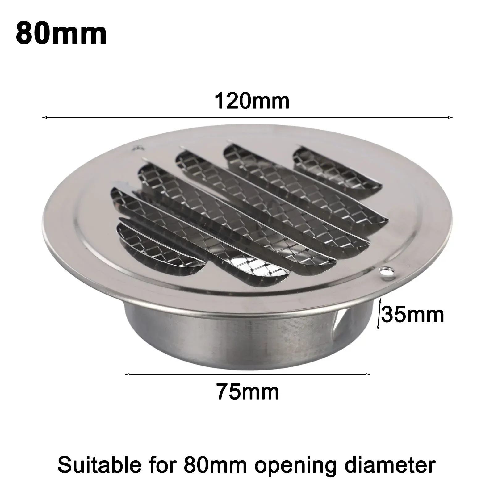 1Pc 70-300mm Round Stainless Steel Air Vent Grille Insect Protection Home Exterior Wall Ducting Ventilation Tool Vents