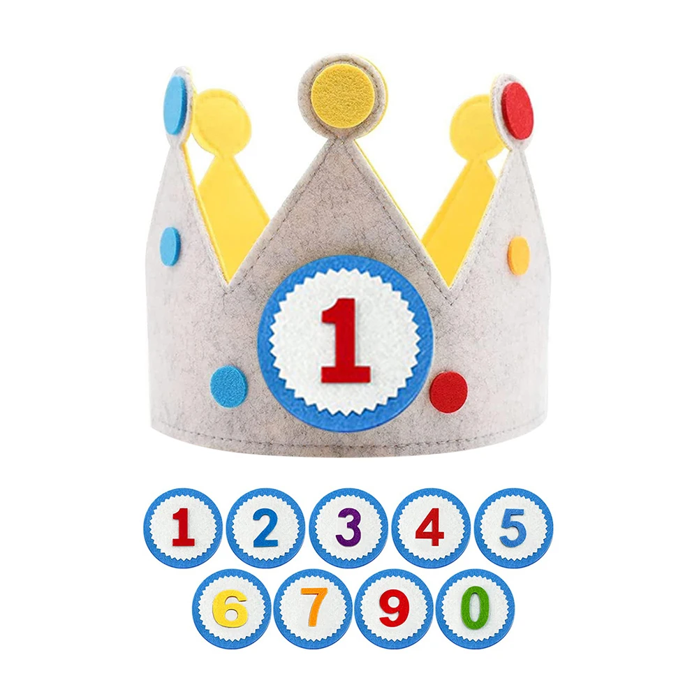 Interchangeable Numbers Crown Creative DIY Birthday Helmet Children Day Gift for Girls Boys Birthday Party Decor