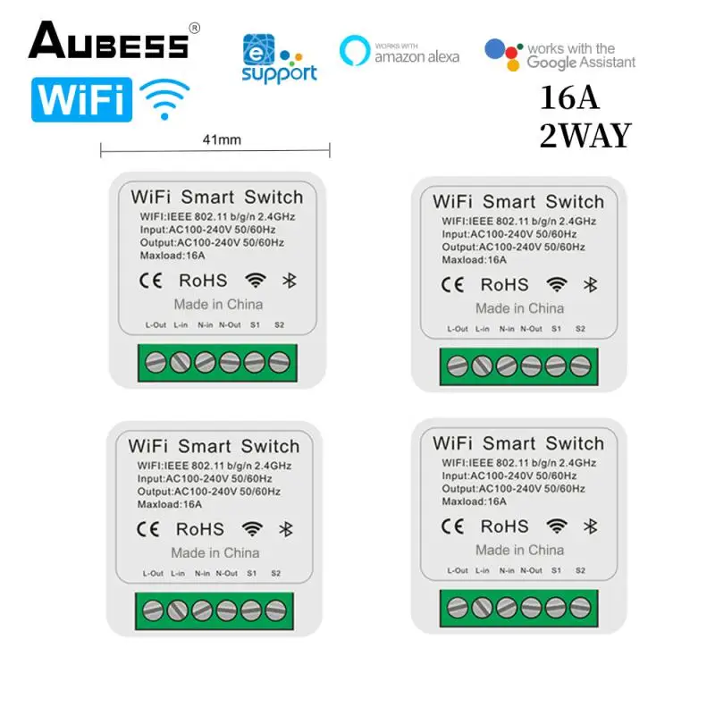 Ewelink Wifi Smart Switch 16A 2Way Control Mini Smart Switch Con Timer Smart Home Controllo Vocale Funziona Con Alexa Google Home