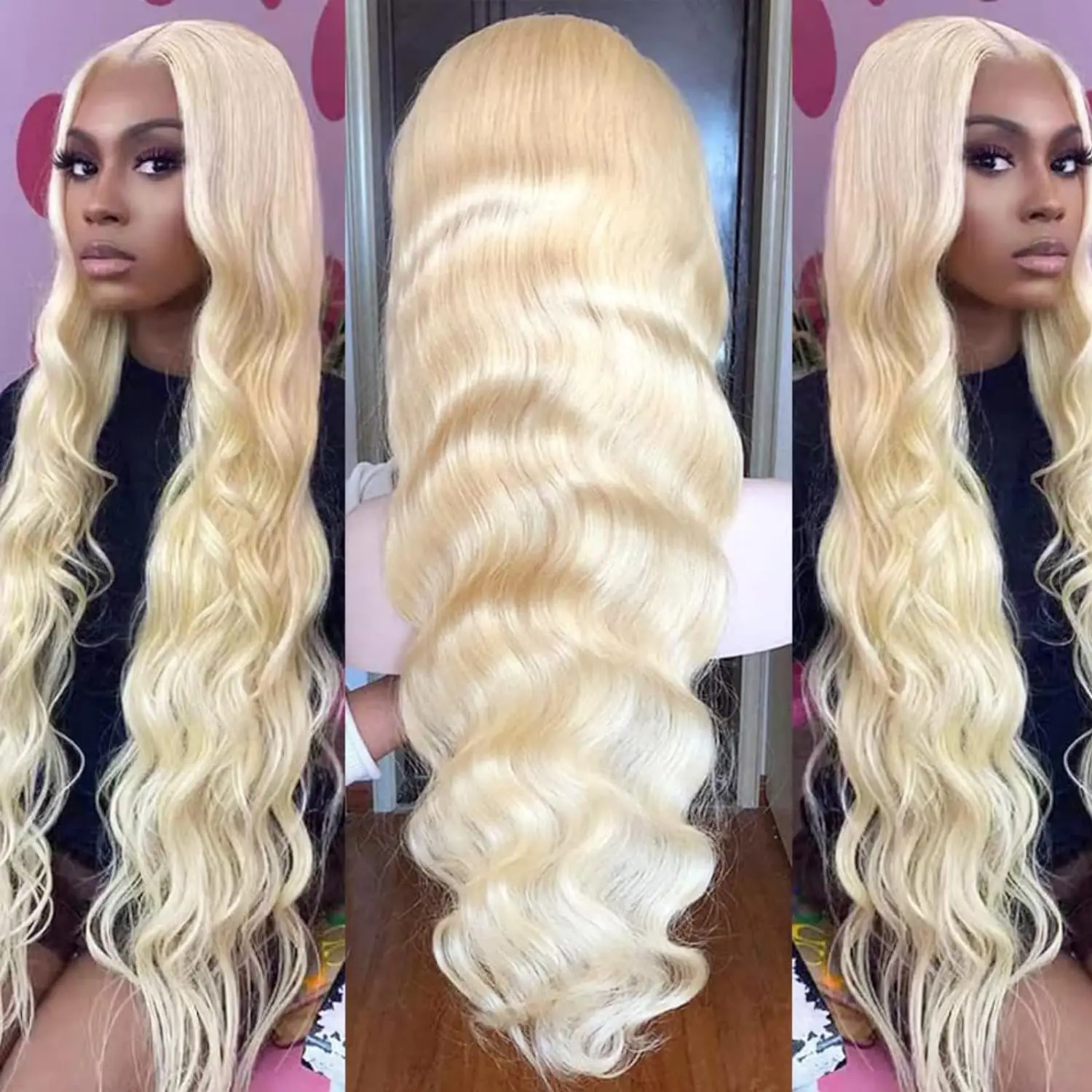 

613 Honey Blonde Color Body Wave 13x4 Lace Front Human Hair Wigs For Women Brazilian Remy 13x6 HD Transparent Lace Frontal Wig