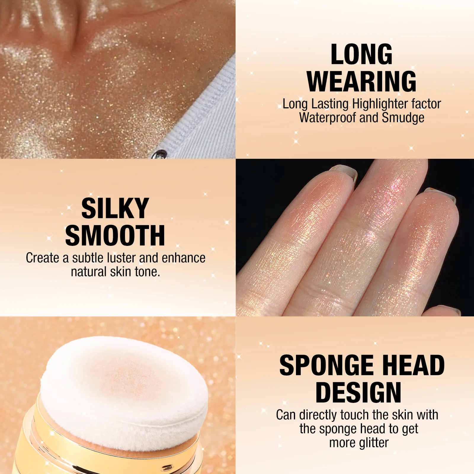 3 Color Highlighter Powder Body Glitter Powder Shimmer Contour Blush Sparkling Makeup for Face Eye Body Highligh Makeup 3