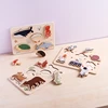 Children Montessori Toys Wooden 3D Puzzles Toys Animals Astronauts Colorful Puzzles Matching Toys For Baby Training Cognitive 1