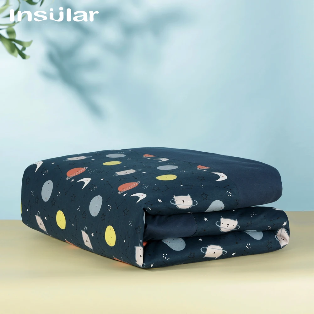 Insular Cartoon Children Quilt Infant Four-season Quilt Baby Cotton Blanket Kids Detachable Stroller Sleep Cover 110*130cm