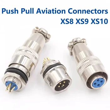 5/20PCS XS8 XS9 XS10 Connector การบิน Push-Pull Quick Connector 2 3 4 5 PIN Gold Plated Contact ชายหญิงปลั๊ก SOCKET ﻿ 1