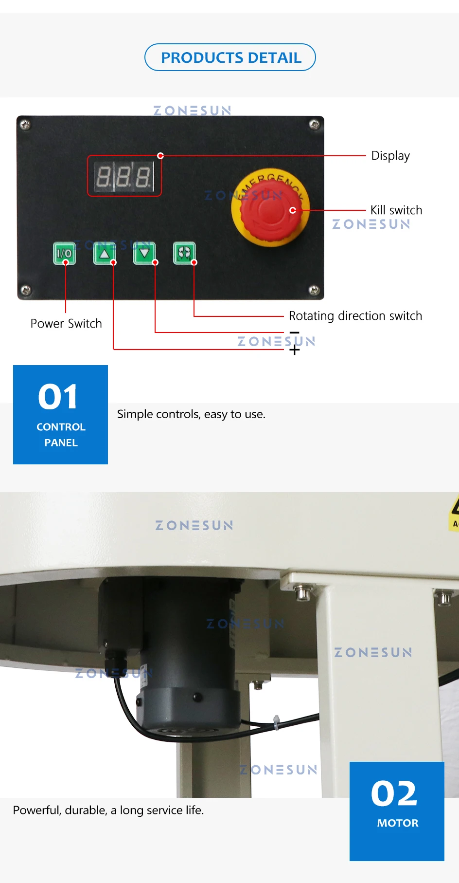 ZONESUN ZS-DBC800 Automatic Stretch Film Dispenser Turntable Carton Box Pallet Wrapping Machine Bundler Film Pulling Machine