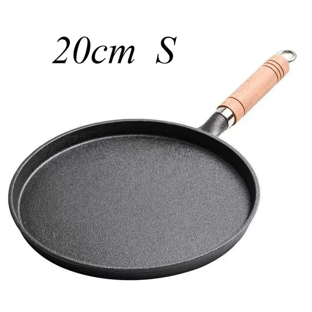 20cm Cast Iron Fry Pan with Wooden Handle 6