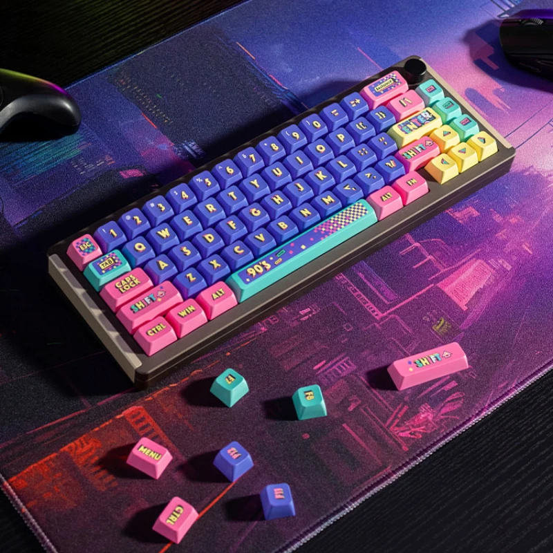 

Customized 90's PBT Key Cap Set MDA Profile Hot Sublimation Keycaps for Mechanical Keyboard Accessories Unique Keycap Design