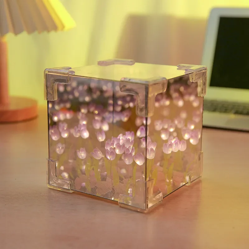 Luz LED De Noche De dormitorio, Llampara de espejo 3D 장식, Mara, Nube y tulipan, 이상적인 파라 레가