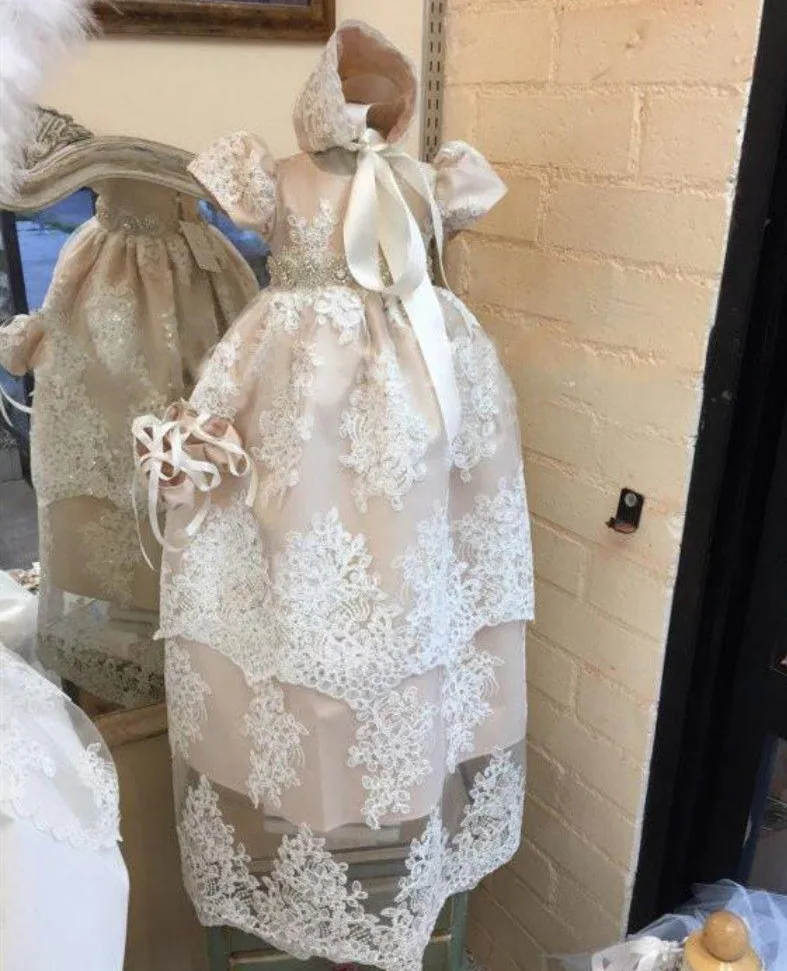 Pink Lace Baptism Dress 3