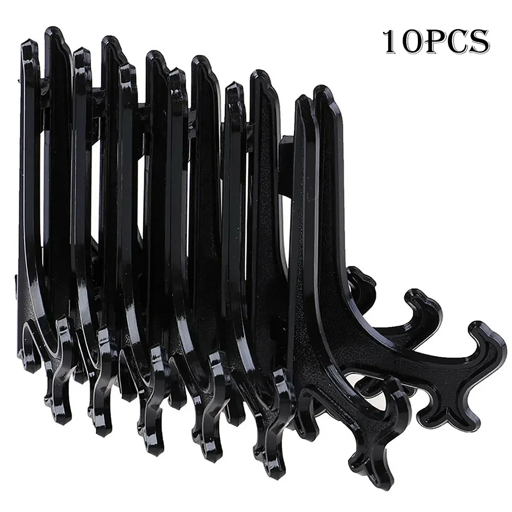 

10pcs Plastic Display Plate Stand Easel Frames Pictures Bowls Holder Clear Photo Frame Gift Rack Home Decoration