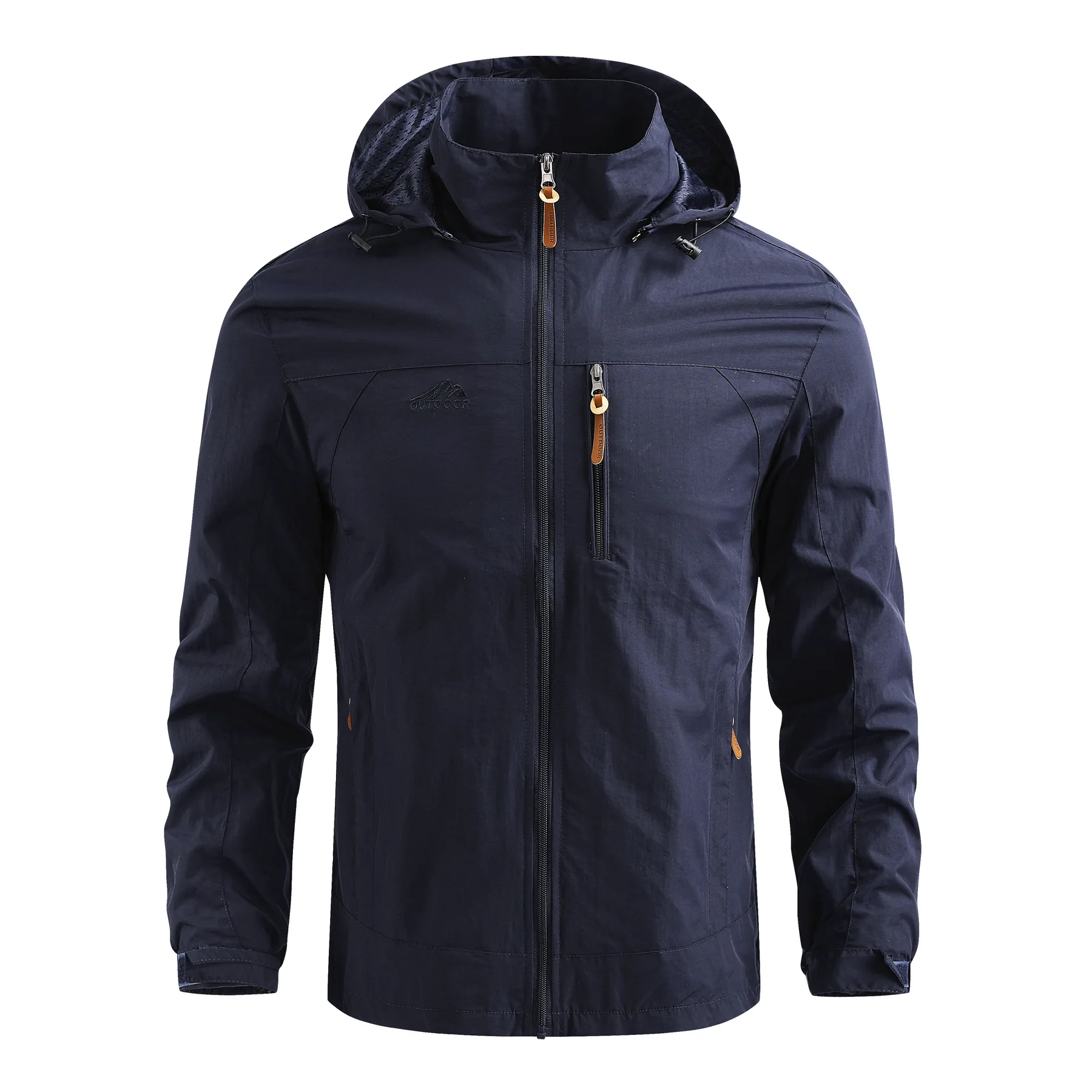 Men's jackets 4 seasons hooded trench coats outdoor sports windproof breathable casual quick-drying jackets thin men's clothing