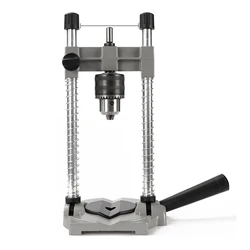Multi-Functional Drill Stand with Steel Column Aluminum Base Adjustable 0-45 Degree Angle for Precision Woodworking Power Tool