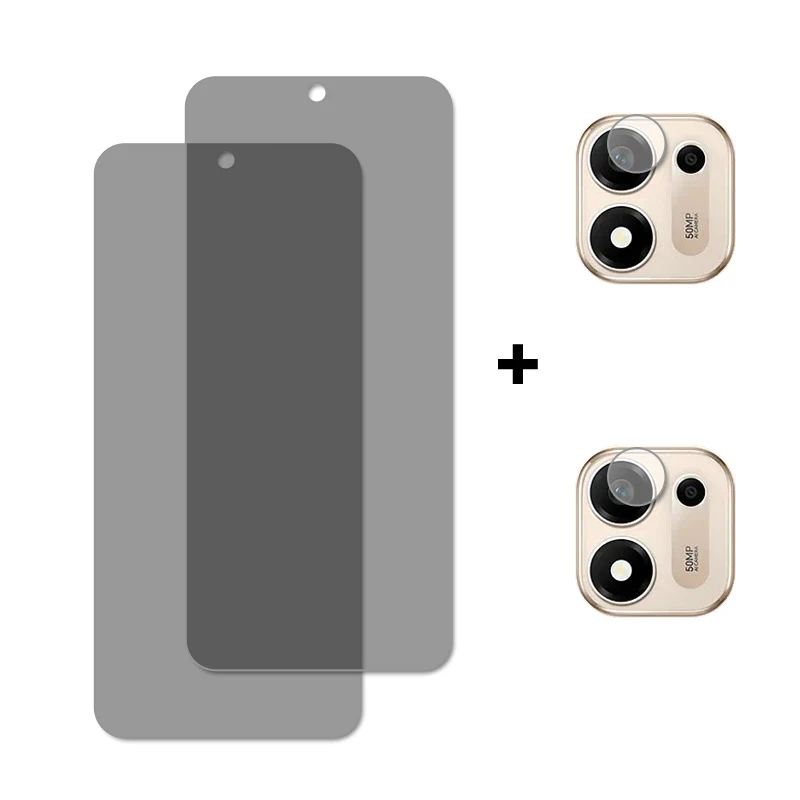 Premium Privacy Tempered Glass Screen Protector & Camera Lens Film