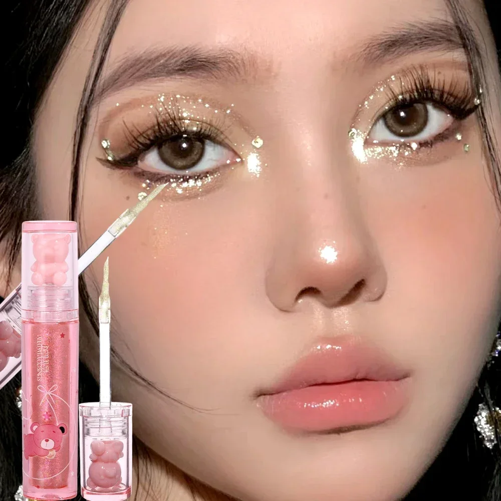 Pearlescent Liquid Eyeshadow Waterproof Glitter Highlighter Liquid Eye Shadow Eyeliner Lying Silkworm Lasting Shiny Eyes Makeup