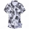 Summer Floral Hawaiian Shirts Men Fashion Short Sleeve Shirt Flower Blouse Turn Over Collar Casual Lapel Camisas Men's Clothing 4