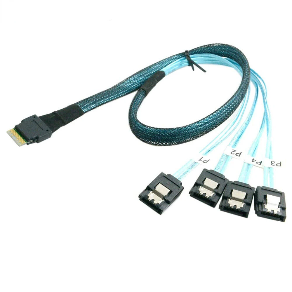Cabo de Conexão de Alta Velocidade do Servidor Sata Sff8654 para Sata Slimline Sas Sff9654 4i 38p para Portas