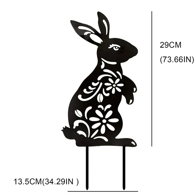Húsvéti Nyúl Sziluett Tét Aranyos Fekete Nyuszi Kert Kültéri Udvari Művészeti Dekoráció - Image 6