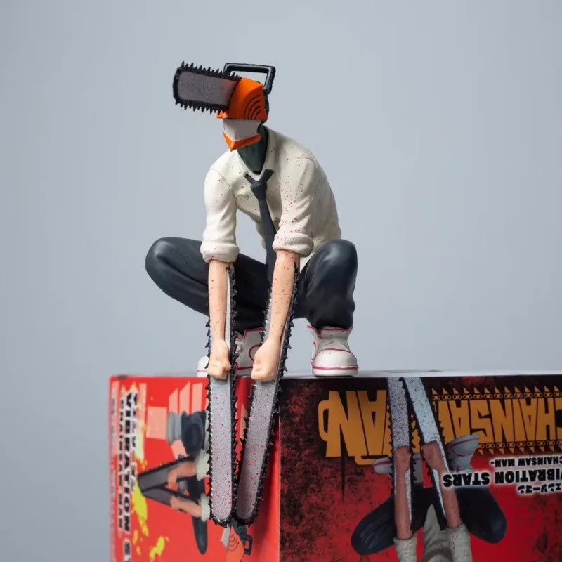 

New Furyu Chainsaw Man Figure Denji Anime Demon Pressed Noodle Small Handmade Chainsaw Man Model Decoration Doll Toys Boys Gift