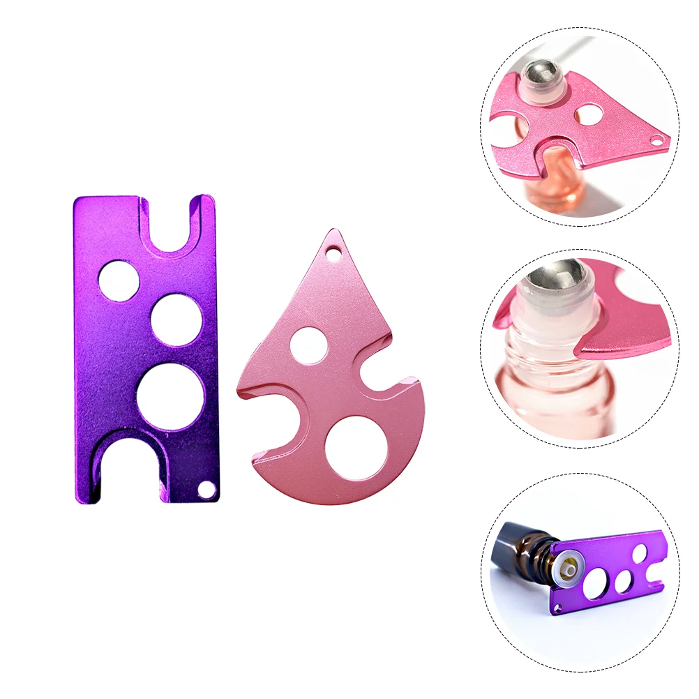 

2 Pcs Bottle Opener Key Fob Roller Ball Caps Perfume Metal Stainless Steel Remover Essential Oil Removers Accessory Bottles