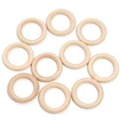 Round Wooden Ring for DIY Handicrafts and Decor Accessories (50mm 10pcs)