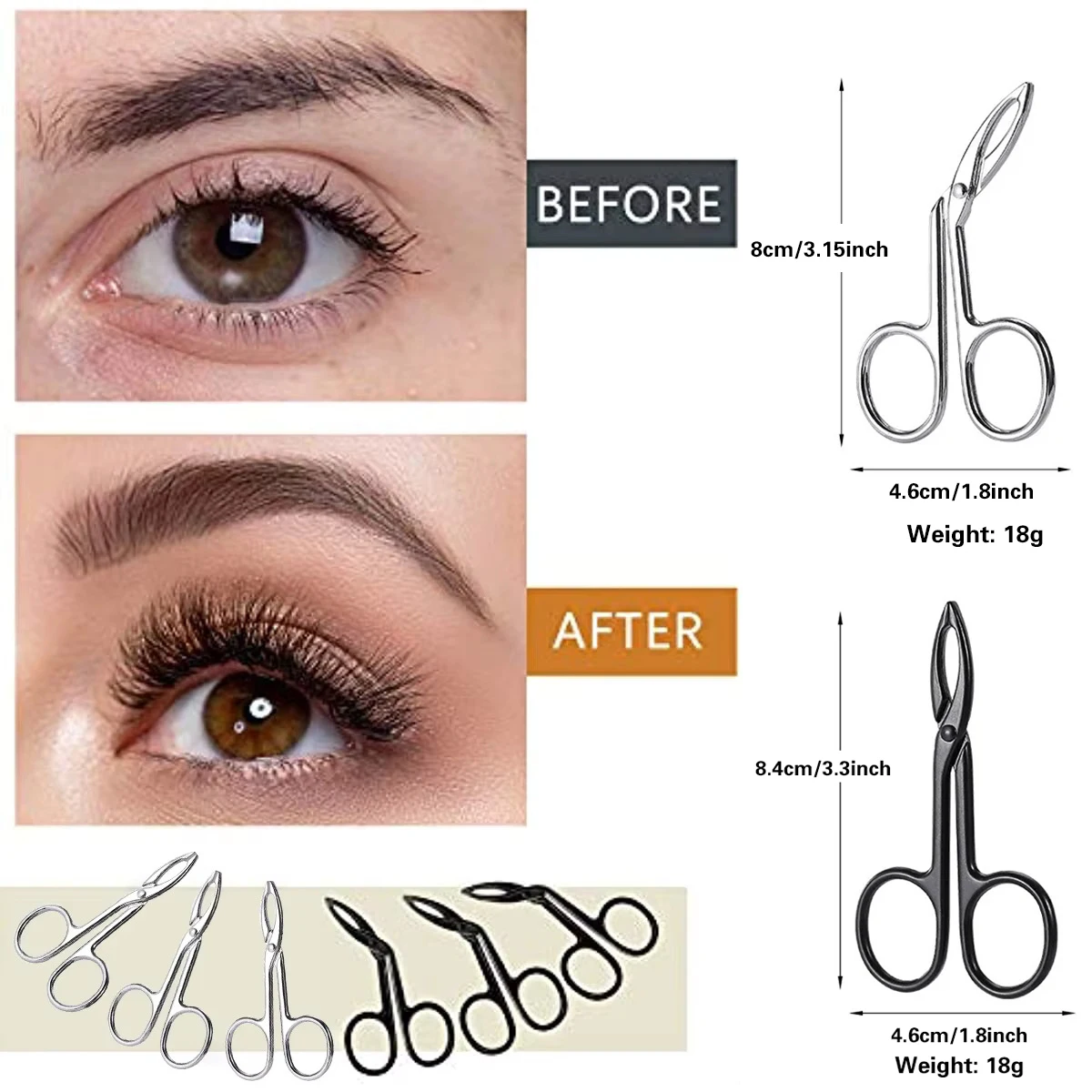 Eyebrow Tweezers Scissor Shaped Flat Headed Oblique Headed Stainless Steel Scissors Handle