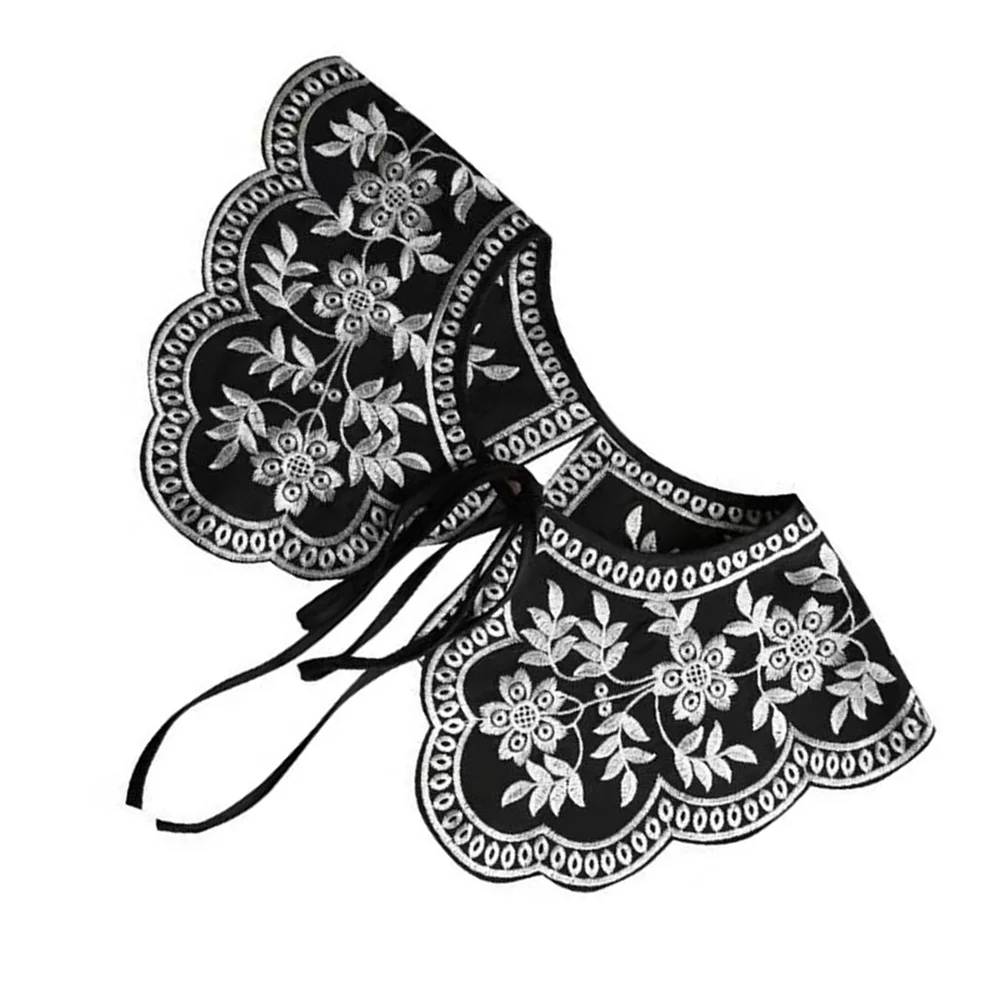 

Lady Collar Embroidery Shirt Collar Floral Collar All- match Collar False Shirt Collar Sweater Dress Collar Blouse Collar for