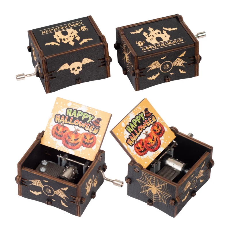Wooden Music Box Frozen Beauty and Beast Hand Cranked Home Decoration Carved Musical Box Valentine's Day Birthday Gif 4
