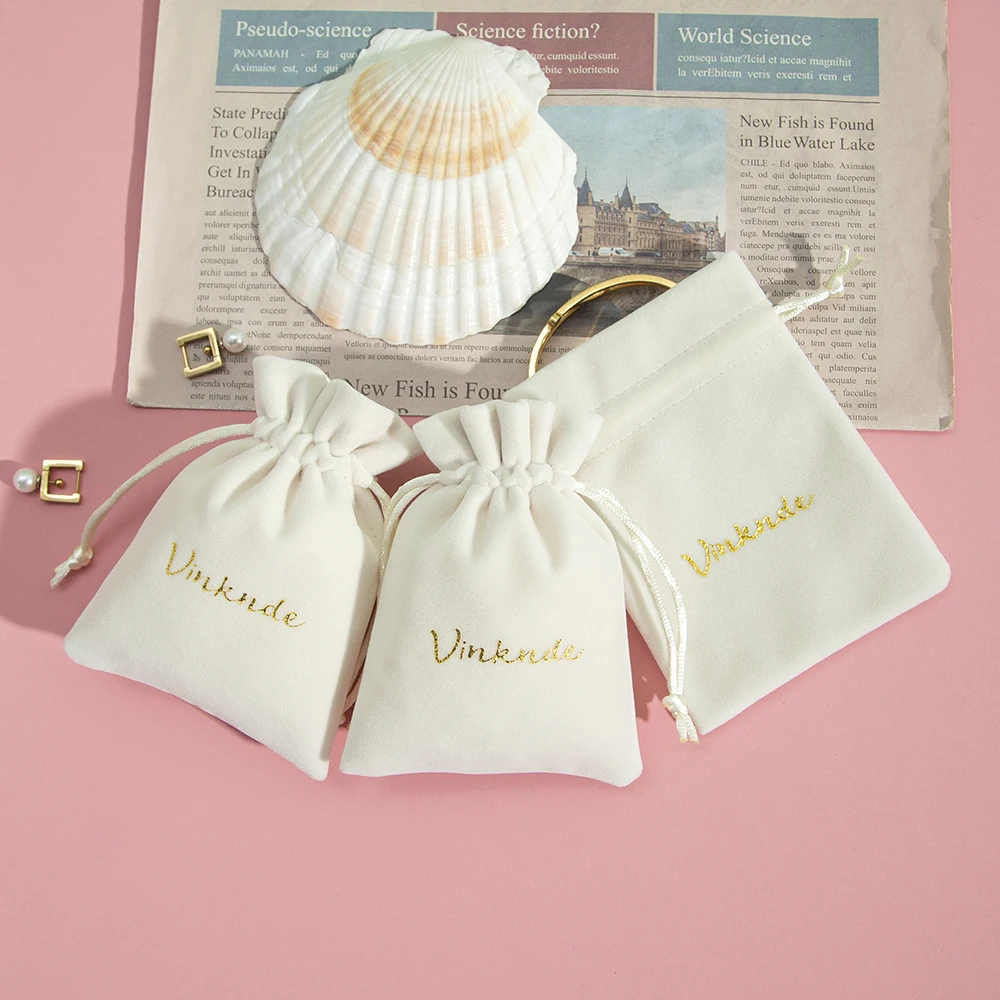 100Pcs Custom Velvet Bag Drawstring Gift Pouch for Wedding Christmas Party Decoration Eyelashes Makeup Storage Can Personalized