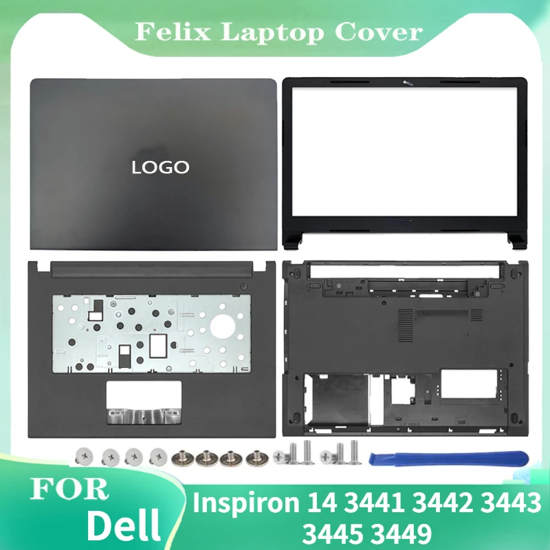 

New For Dell Inspiron 14 3441 3442 3443 3445 3449 Series Laptop LCD Back Cover Front Bezel Hinges Palmrest Bottom Case 14.4 Inch