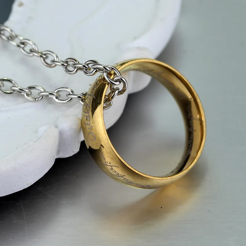 Ring necklace stainless steel fashion accessory hanging accessory men's versatile clothing accessory necklace pendant,anime necklace,anime ring