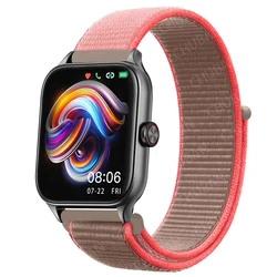 Versatile Nylon Loop Band - Premium Smartwatch Strap, 20mm/22mm for 22mm (53 Neon Pink)