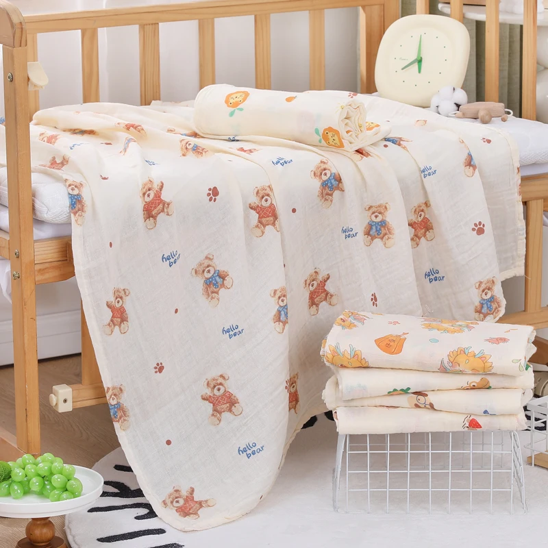 Baby Blanket Newborn Muslin Swaddle Cotton Bath Towel Summer Stroller Cover Wrap Gauze Toddler Sleep Blanket Baby Items - 3