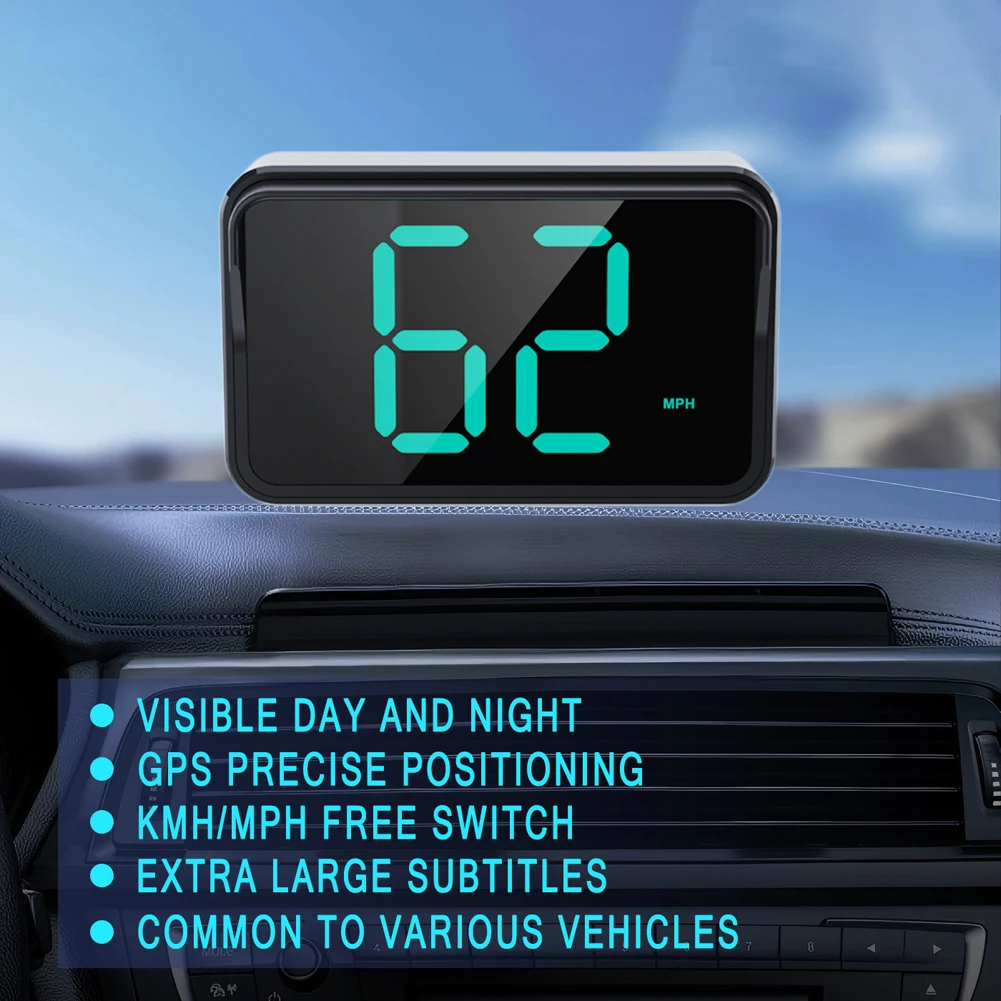 Car HUD GPS Head Up Display Digital Speedometer Universal Smart Overspeed Alarm Speed Meter For All Cars Electronic Accessories